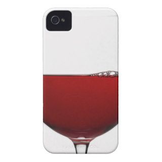 Close up of glass of red wine on white iPhone 4 Case Mate cases