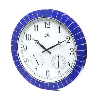 Infinity Instruments Indoor/Outdoor 18 Weather Clock With Blue Tile