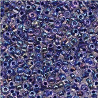 Toho Round Seed Beads 11/0 #181 'Rainbow Crystal/Tanzanite Lined' 8 Gram Tube