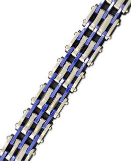 Mens Tungsten and Blue Resin Bracelet, Multi Row Bicycle Chain Bracelet   Bracelets   Jewelry & Watches