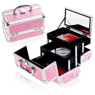 Shany Pink Mini Mania Makeup Train Case with Mirror Shany Cosmetics Makeup Cases