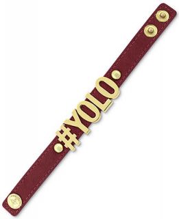 BCBGeneration Bracelet, Gold Tone Dusty Rose PVC Hashtag YOLO Affirmation Bracelet   Fashion Jewelry   Jewelry & Watches