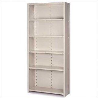 Lyon DD8272S 8000 Series Closed Shelving Starter with Open Back and 6 Traditional Flanged Shelves, 36" Width x 24" Depth x 84" Height, Dove Gray