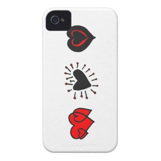 Love, Romance, Hearts   Red Black iPhone 4 Case