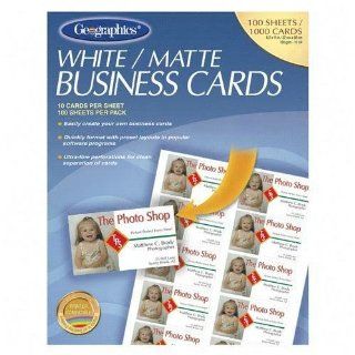 Royal Brites/Geographics Matte Business Cards, 176gsm/8 mil, 100 Sheets, 10 Cards (2'' x 3.5'') per Sheet, 1000 Cards Total. Sold Per Box of 100 Sheets  Business Card Stock 