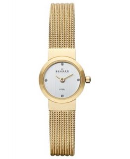 Skagen Denmark Watch, Womens Two Tone Striped Mesh Stainless Steel Bracelet 25mm 456SGS1   Watches   Jewelry & Watches