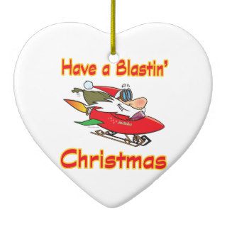 blasting christmas rocket sleigh santa ornaments