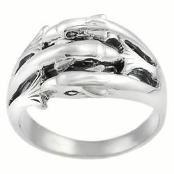 Tressa Sterling Silver Three Dolphin Ring Tressa Sterling Silver Rings