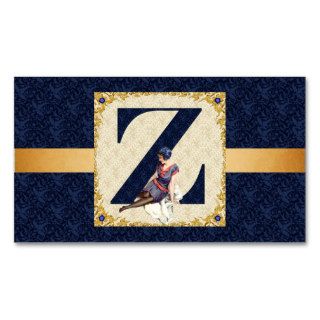 Victorian Lady Letter Z Business Cards