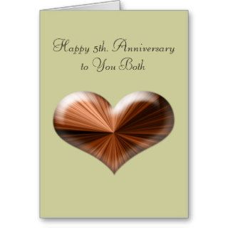 5th. Wedding Anniversary Greeting Card with verse