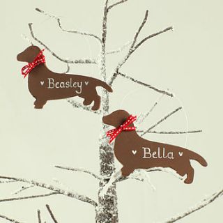 personalised hanging dachsund by chantal devenport designs