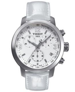 Tissot Mens Swiss PRC 200 White Leather Strap Watch 39mm 0554101601700   Watches   Jewelry & Watches
