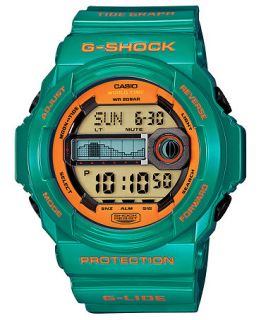 G Shock Mens Digital Tide Graph Teal Resin Strap Watch 52x55mm GLX150B 3   Watches   Jewelry & Watches