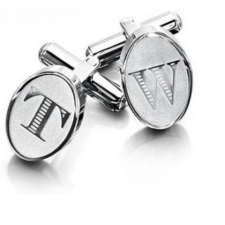 personalised etched oval cufflinks by lily and lime