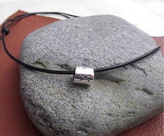 personalised silver rune thong necklace by claire gerrard designs