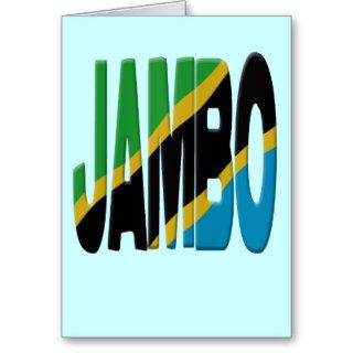 Jambo Swahili   Tanzania flag Greeting Cards