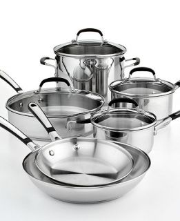 CLOSEOUT Simply Calphalon Stainless Steel 10 Piece Cookware Set   Cookware   Kitchen