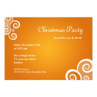 Party Invitation Fabulous Swirls Orange