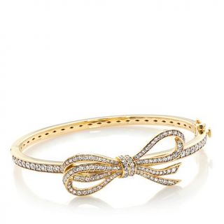 Jean Dousset Absolute™ Pavé "Bow" Hinged Bangle Bracelet