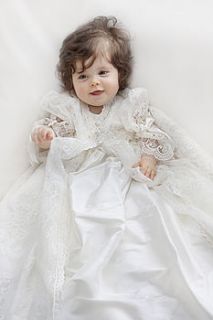 christening gown and bonnet 'amelia' by adore baby
