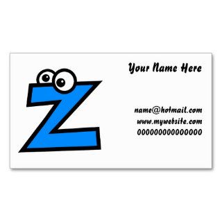 Funny Monogram Letter Z Business Card Template