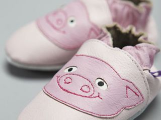 'peppery piglets' soft leather baby shoes by pre shoes