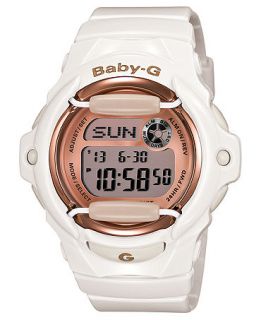 Baby G Watch, Womens Digital White Resin Strap 46x43mm BG169G 7   Watches   Jewelry & Watches