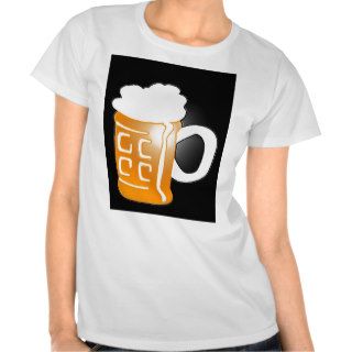 Pint of Beer Mug Design, Black Background T Shirt