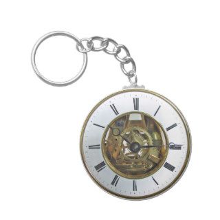Vintage Clock Antique Pocket Watch Key Chain