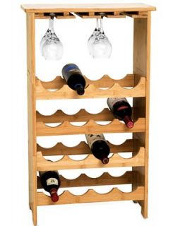 Lipper International Wine Rack, Bamboo Stemware Rack with 16 Bottle Storage   Bar & Wine Accessories   Dining & Entertaining