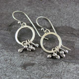 handmade pods loop silver earrings by camali design