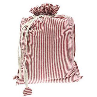 county ticking laundry bag dorset red large by boxwood