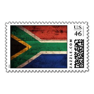 Old Wooden South Africa Flag Stamp