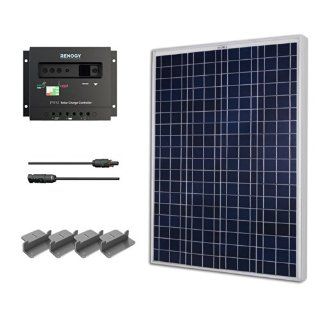 Starter Kit 100W 100W Solar Panel UL 1703 listed+ 30A PWM Charge Controller + 2 20' MC4 Adapter Cable + Uniquely Designed Z Bracket Mounts  Solar Panel Kit For Homes  Patio, Lawn & Garden