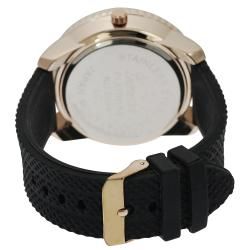 Geneva Platinum Men's Chronograph Style Link Watch with Tang Clasp Geneva Men's Geneva Watches