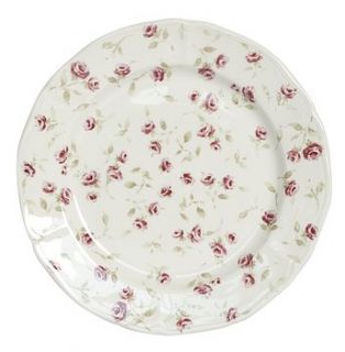 english rose floral dinner plate by dibor