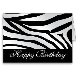 Zebra Print Happy Birthday Card