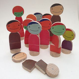 set of two wooden magnetic people by qubis design