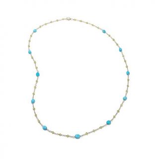 Heritage Gems Sleeping Beauty Turquoise and Gemstone Sterling Silver 24" Statio