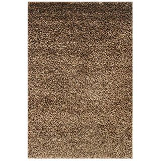 Handwoven Brown Shag Polyester Rug (2' x 3') JRCPL Accent Rugs