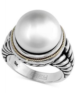 EFFY Cultured Freshwater Pearl Ring (14mm) in Sterling Silver and 18k Gold   Rings   Jewelry & Watches