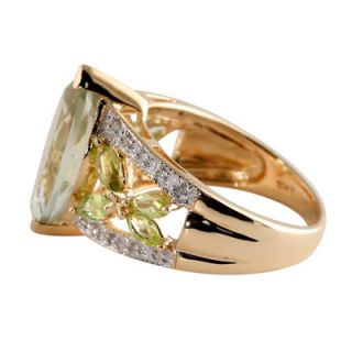 Palm Beach Jewelry 10k Gold Amethyst and Peridot Ring