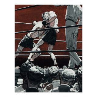 Vintage Sports Boxing, Boxers in the Ring Print