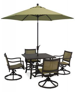 Lexford 5 Piece Aluminum Patio Set 40 Table and 4 Swivel Chairs   Furniture