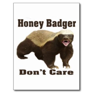 Honey Badger Don't Care is a cute meme Post Cards