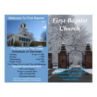 Customizable Weekly Church Bulletin (Outside Only) Customized Letterhead