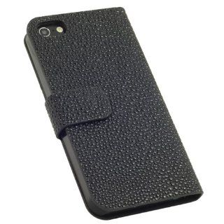 New Fashion synthetic Leather Flip Case Cover For Apple iphone 5 black PC302B Cell Phones & Accessories