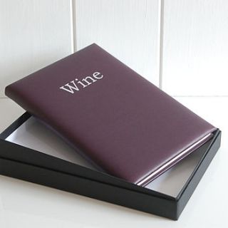 leather wine record book by oh so cherished
