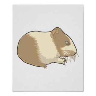 cute tan and white hamster print