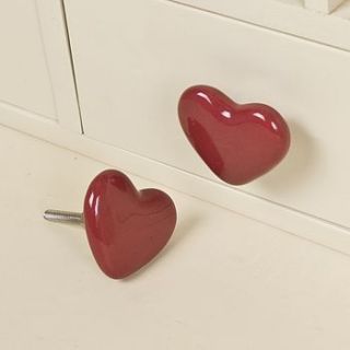 red acrylic heart drawer knob by dibor